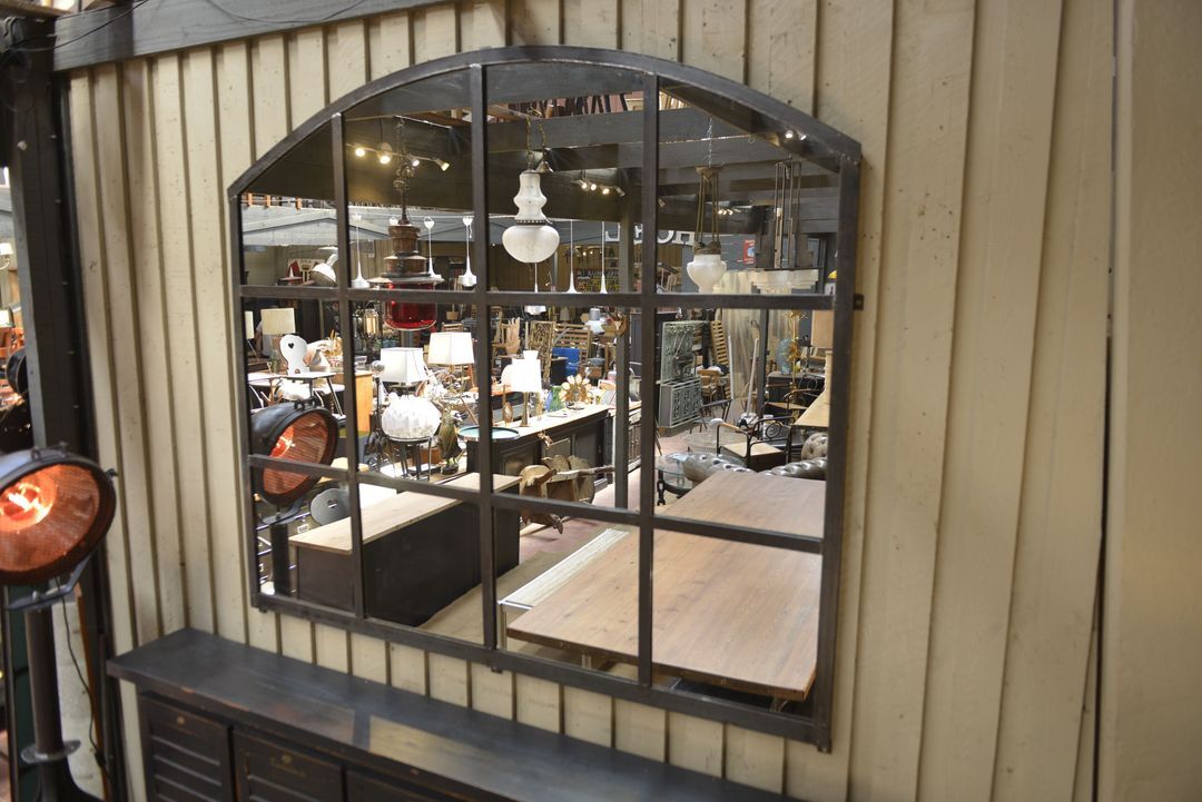 Metal factory window mirror 1930 195x170cm