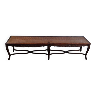 Louis XV style bench with cross-braced design