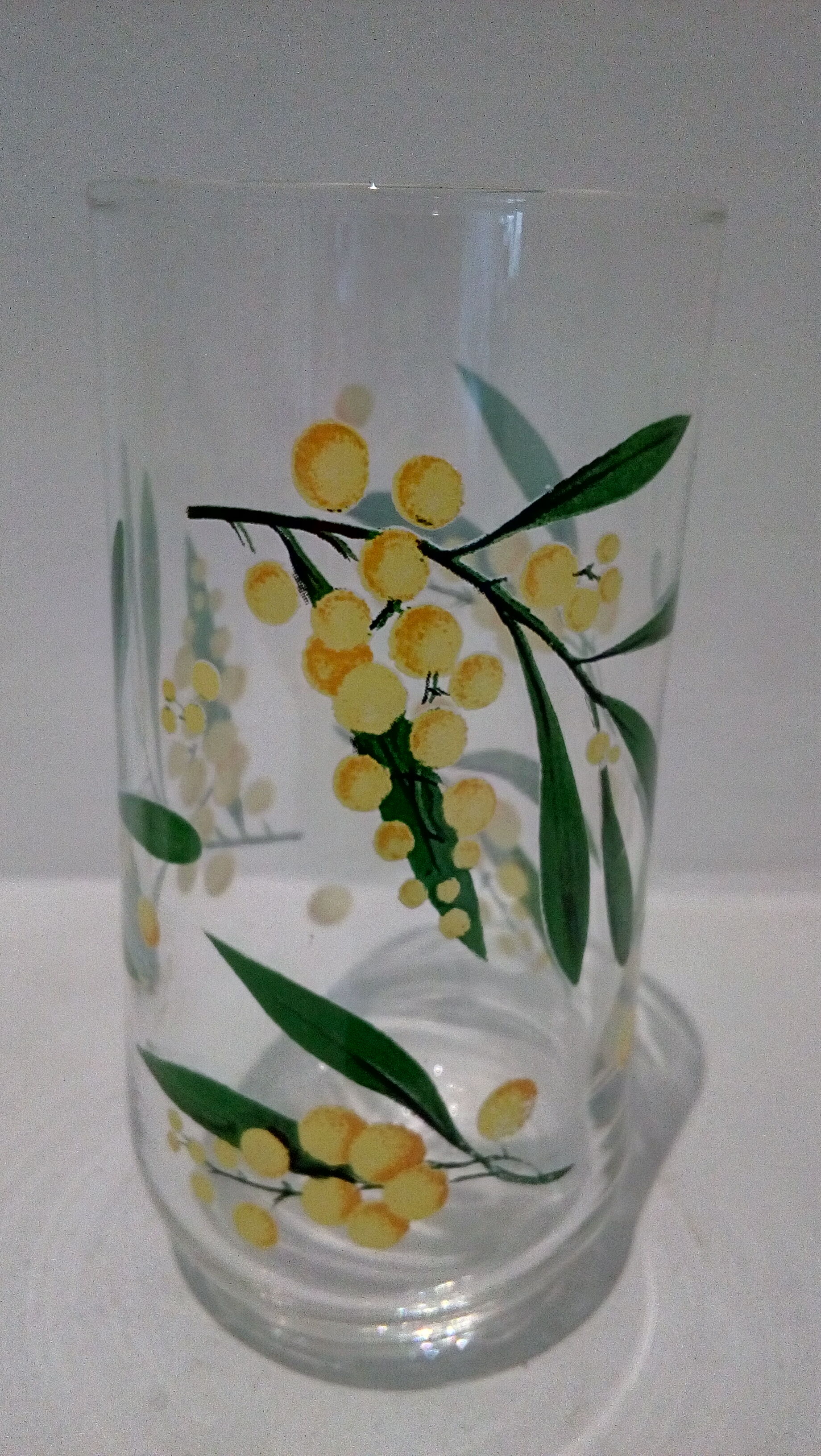 Set de 6 verres décor mimosas