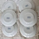 6 dessert plates - Antique tableware set 82 pieces Sarreguemines earthenware Art Nouveau style