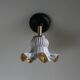 Antique wall light in gray and gold painted glass - brass socket