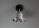 Antique wall light in gray and gold painted glass - brass socket