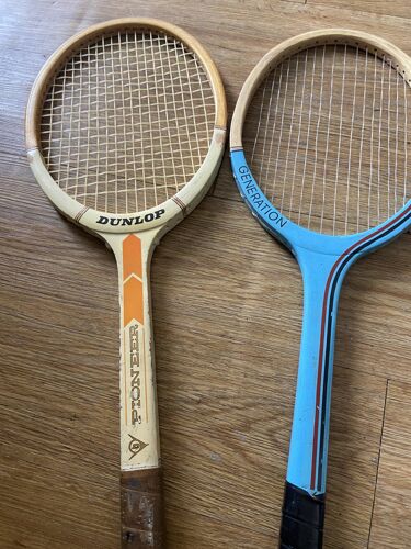 Série de 3 raquettes de tennis en bois vintage