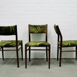 vintage set x6 teak chairs palm trees