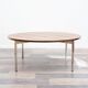 1970s round coffee table, with a remarkably beautiful grain.