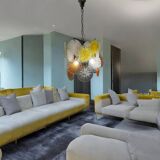 Murano Glass Disc Snowflake Chandelier 1960’s
