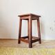 Antique farmhouse stool in solid oak – Rustic Brutalist Look