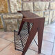 Scandinavian wood and steel magazine rack from the 60s