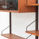 Playful 3-bay wall unit in teak wood by Poul Cadovius, Denmark, 1950s