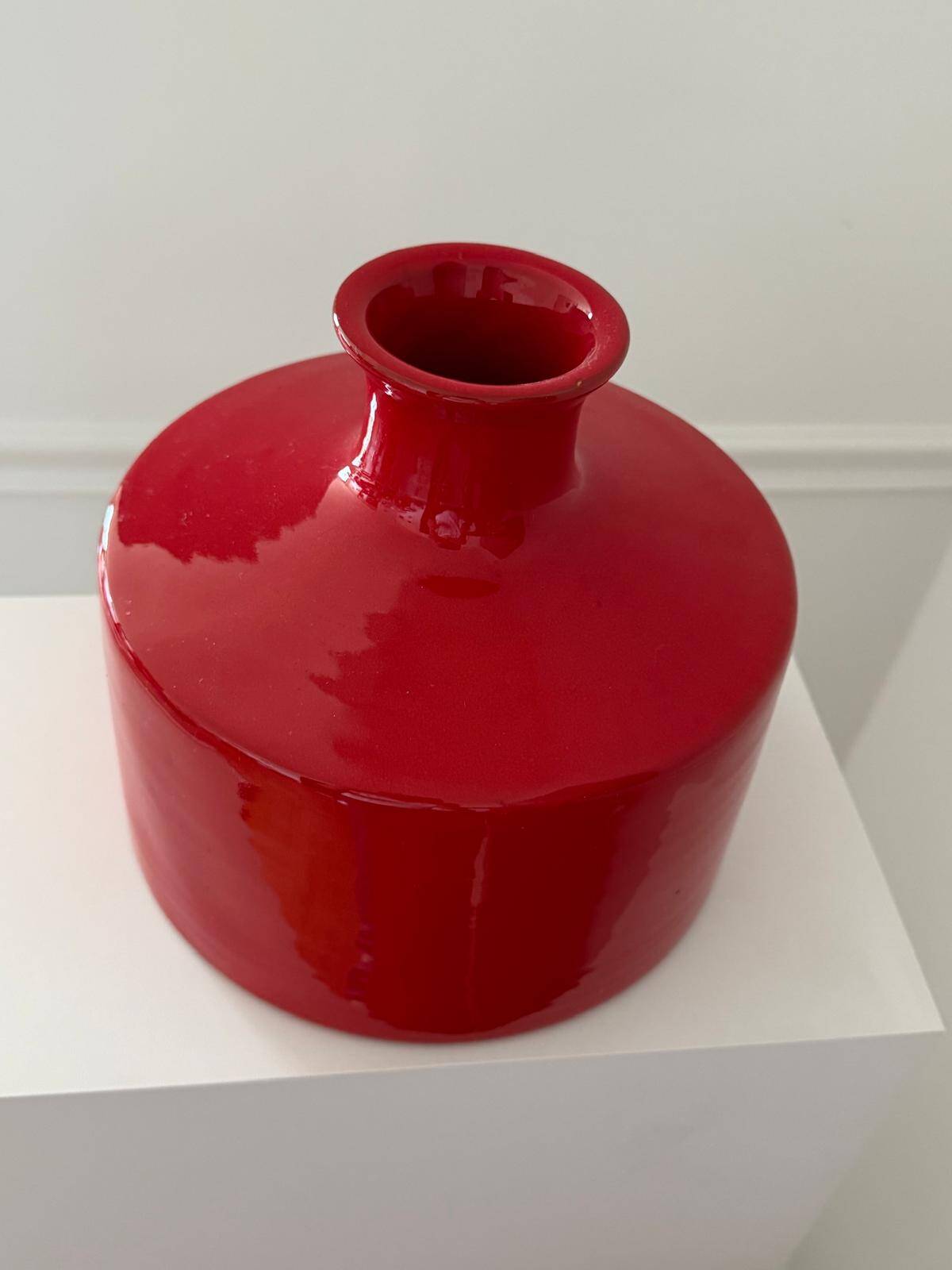 Vase en céramique rouge, années 70