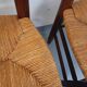 Set of 4 vintage brutalist chairs in wood and straw from the 1960s.