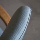 Modern Danish, curved oak chaise longue, attributed to Viggo Boesen, 1950s