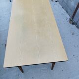 Large table with oak spindle top formica year 50