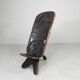 Solid ebony Makonde Palaver chair, 1970s