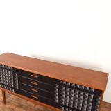 Buffet en teck peint à la main de style Op-Art du milieu du siècle par Gustav Bahus, années 1960