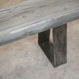 Wood and metal bench