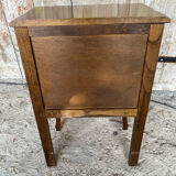 Louis XV Style Nightstand Table Wood Drawer + Vintage Case #D936