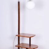 Restored ArtDeco Floor Lamp, J. Halabala, UP Zavody, Walnut, Czechia, 1930s