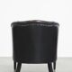 Fauteuil club noir/gris en cuir de mouton
