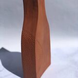 Handmade red earthenware flat vase