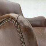 1960s, Danish armchair, furniture leather, ash wood legs.