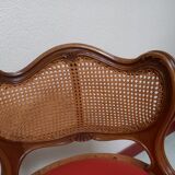 Office armchair Louis XV style red leather