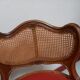 Office armchair Louis XV style red leather