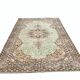6x9 Sage Green Classic Pattern Turkish Vintage Rug, 170x281 Cm