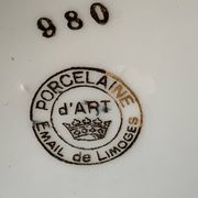 Antique porcelain jug with Limoges enamel