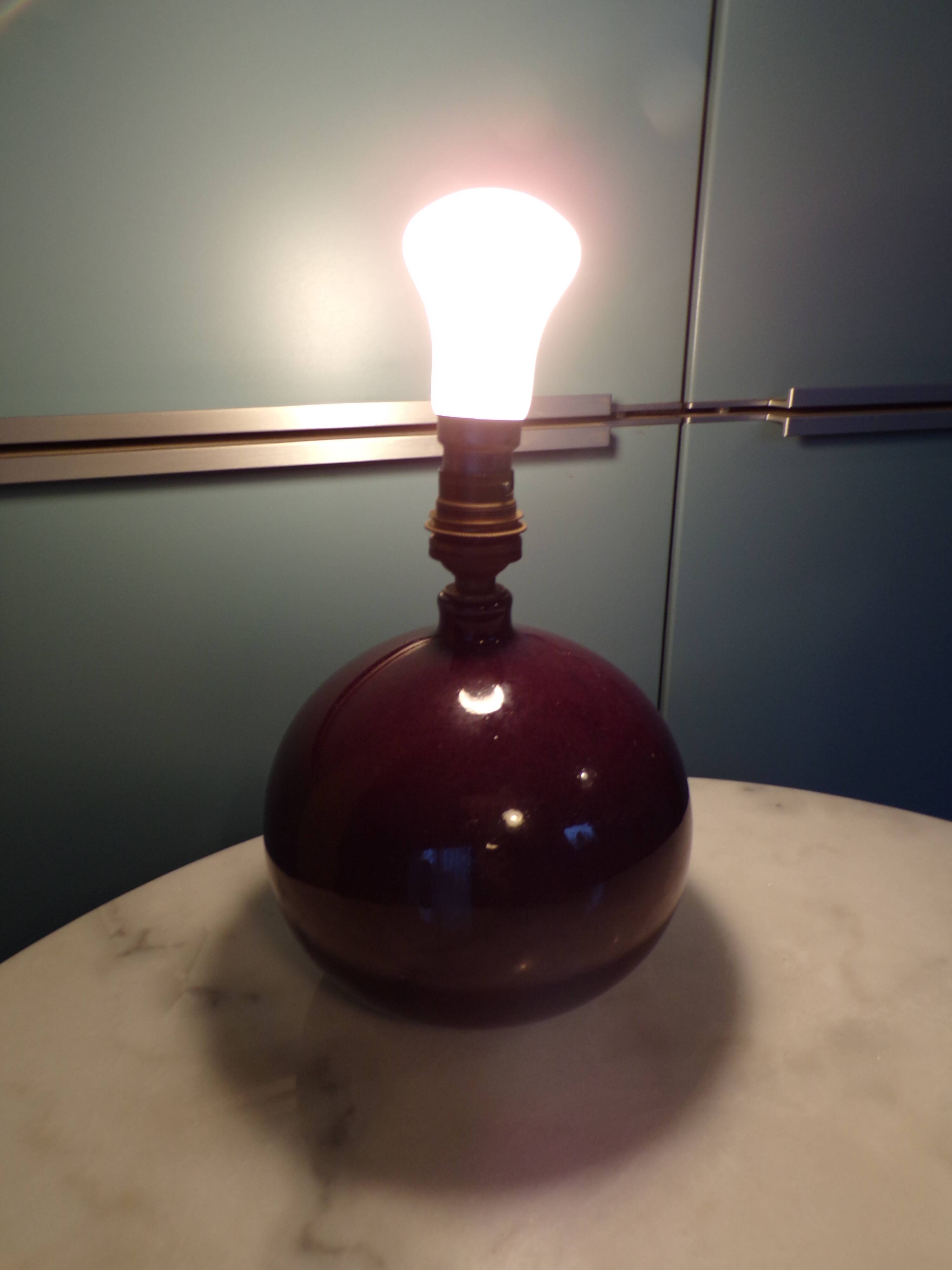 Enamelled stoneware lamp by Colette Houtmann