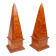 Pair of burl wood obelisks