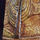 Old terracotta plate painted enamelled Signed relief decoration Provence 58x12cm