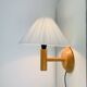 Vintage pine wall lamp and wool lampshade, 1960s