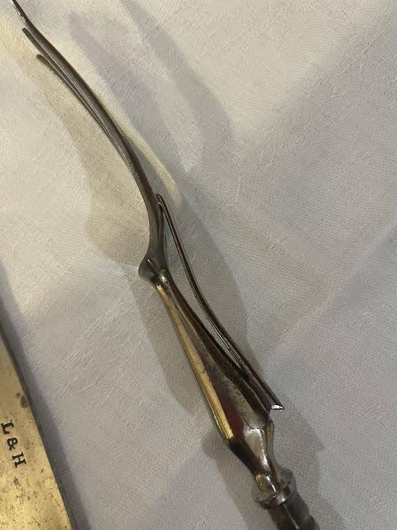 Art Deco silver and steel carving set L and H