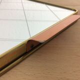 Gold metal gridded mirror tray