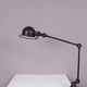 1950s Table clamp lamp in black metal, recent edition model SI332/ Jieldé,