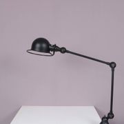 1950s Table clamp lamp in black metal, recent edition model SI332/ Jieldé,