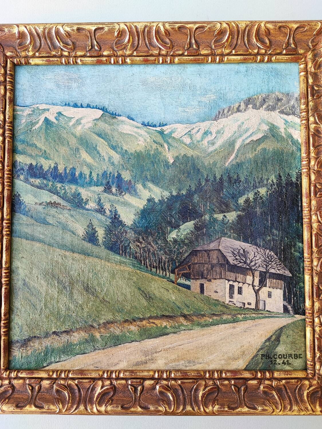 Peinture à l'huile - paysage alpin