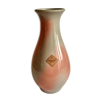 Vase west germany 227-22 in vintage grey and pink ceramic