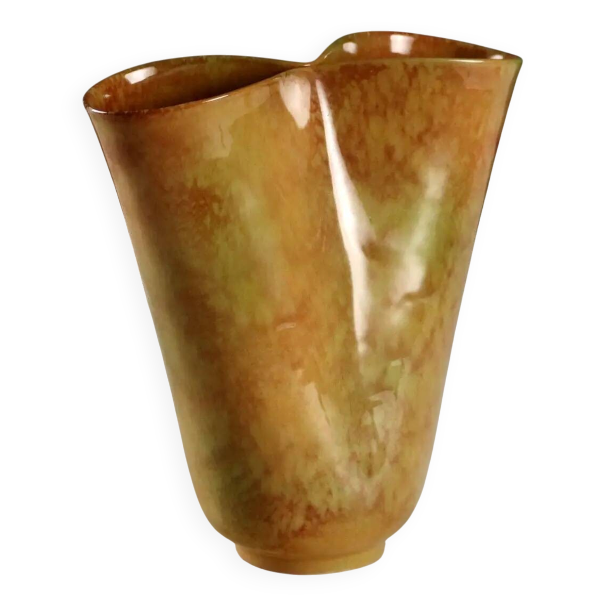 Vintage glazed ceramic vase Industria Ceramica Umbra 1980s
