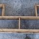 Large vintage wall shelf in raw wood