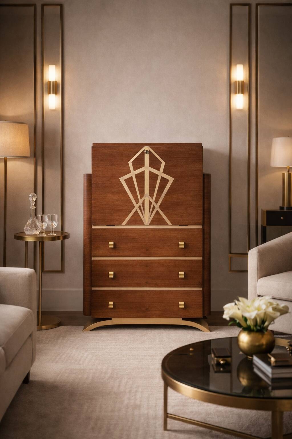 Restored Vintage Art Deco Desk Secretary