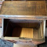 Old Prie-Dieu wooden cabinet with lectern and cross in relief