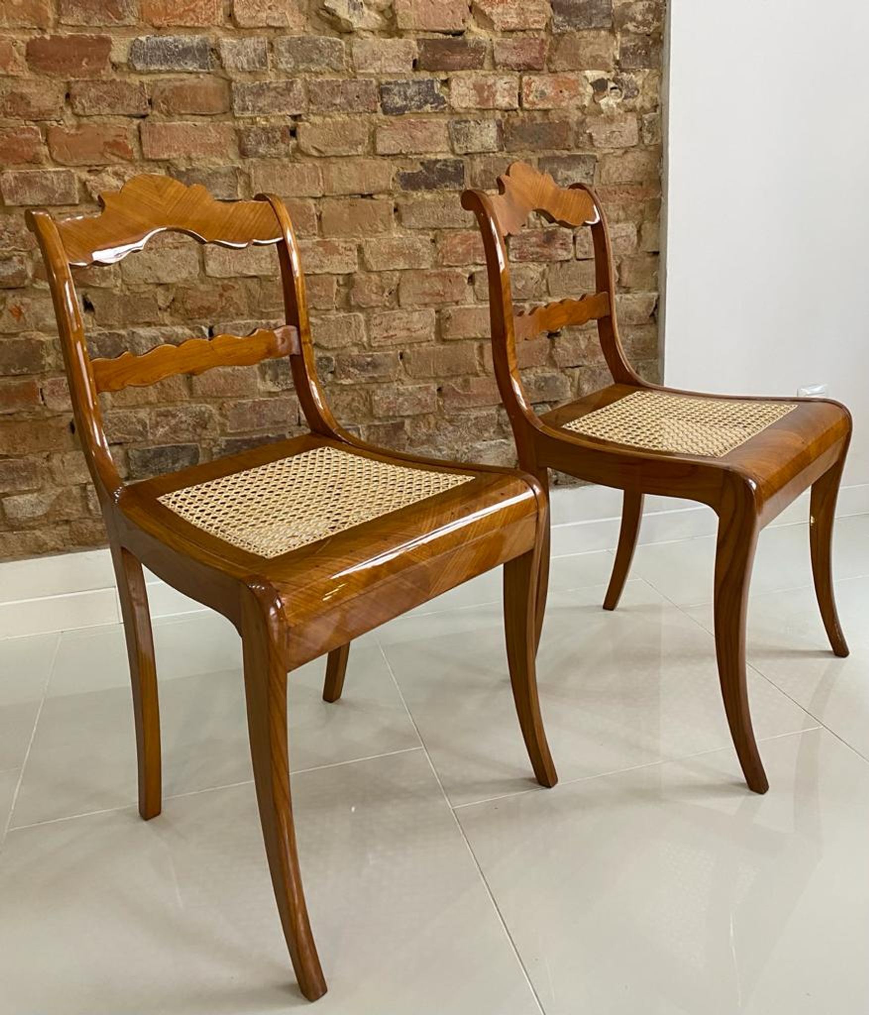 Ensemble de 2 chaises Biedermeier, Autriche, début du 19ème siècle