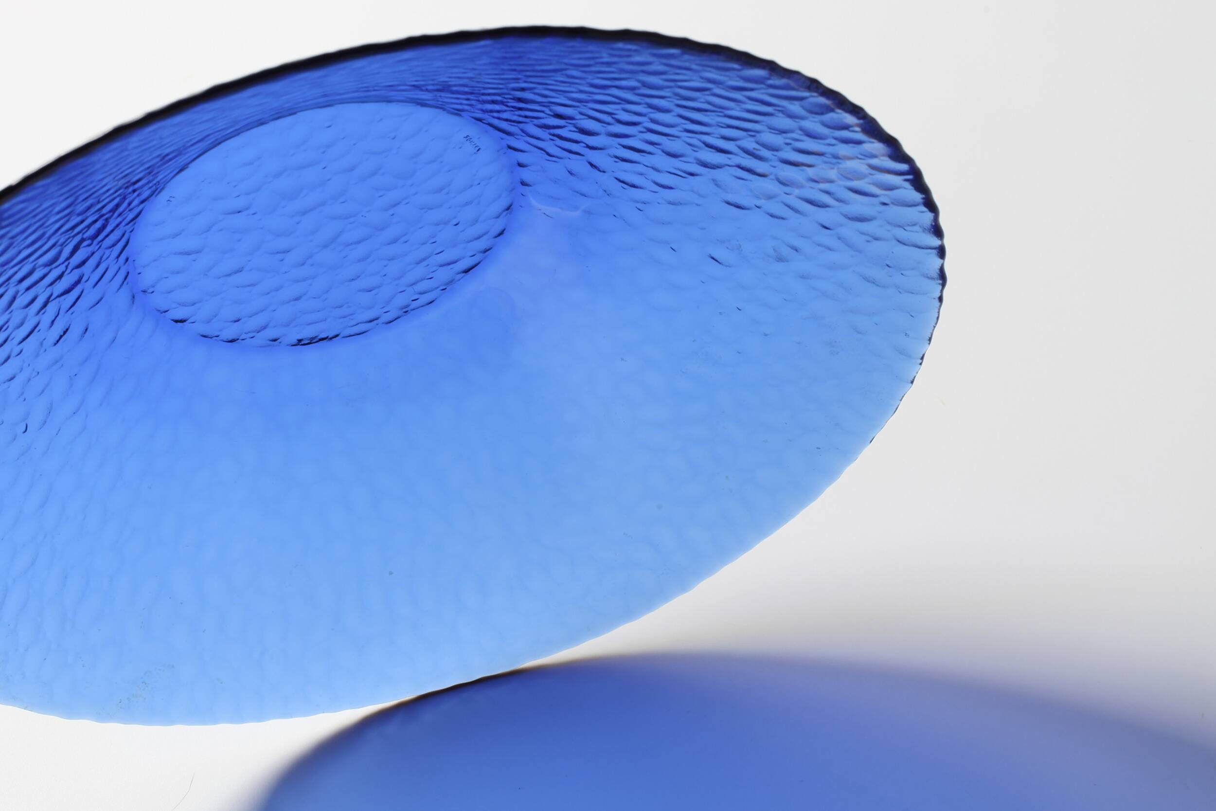 Mid-Century Cobalt Blue Glass Bowl: Large Arcoroc France Centerpiece