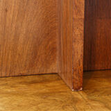 Brutalist sofa end, mahogany veneer