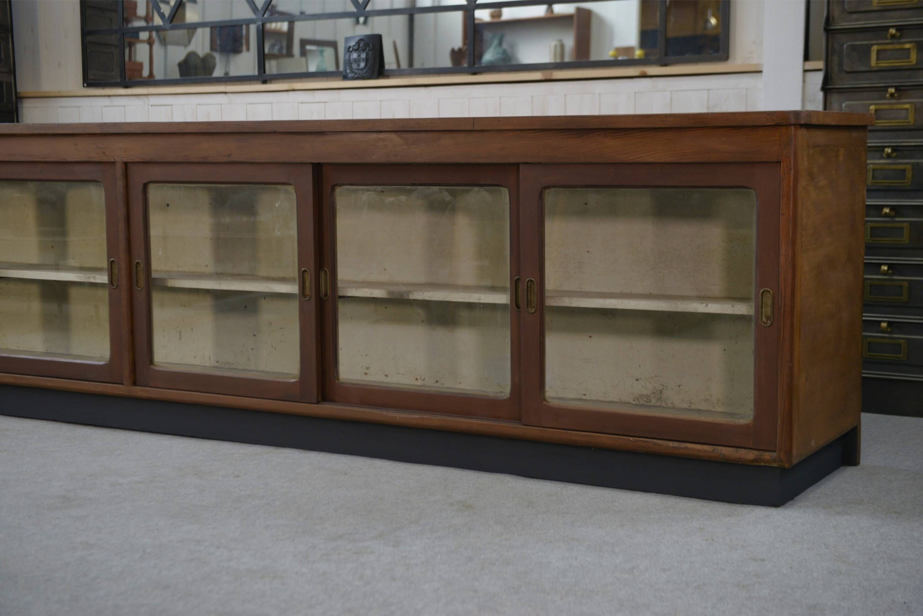 Large sideboard/cabinet with sliding glass doors