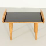 French side table in oak with large handles, 1950s.