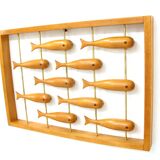 Wall decoration in teak 70's Denmark