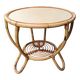 Round rattan coffee table